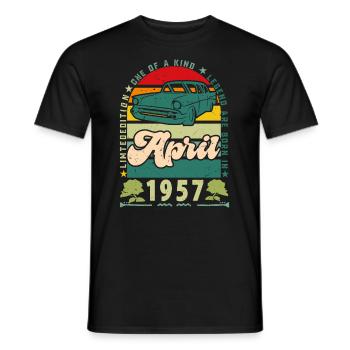 April 1957, April 1957, April 1957. - Männer T-Shirt - Schwarz - Vorne - AI Model Male 178 light (178cm)