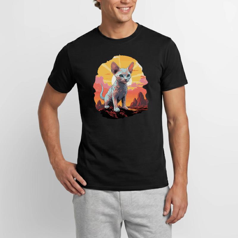 Devon Rex Kätzchen Devon Rex Katze Männer T-Shirt