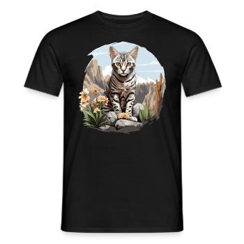 Egyptian Mau Kätzchen Katze Ägyptische Mau - Männer T-Shirt - Schwarz - Vorne - AI Model Male 178 light (178cm)