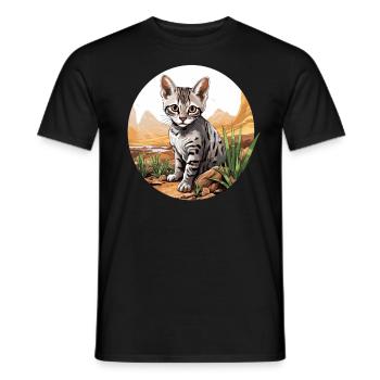 Egyptian Mau Kätzchen Katze Ägyptische Mau - Männer T-Shirt - Schwarz - Vorne - AI Model Male 178 light (178cm)