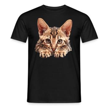 Egyptian Mau Kätzchen Katze Ägyptische Mau - Männer T-Shirt - Schwarz - Vorne - AI Model Male 178 light (178cm)