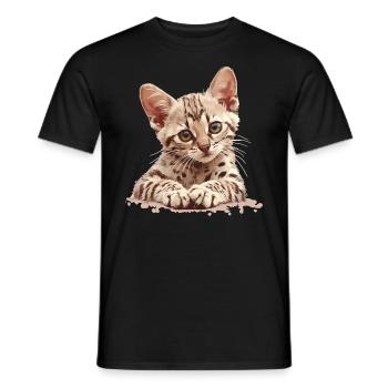 Egyptian Mau Kätzchen Katze Ägyptische Mau - Männer T-Shirt - Schwarz - Vorne - AI Model Male 178 light (178cm)