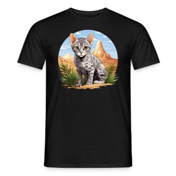 Egyptian Mau Kätzchen Katze Ägyptische Mau - Männer T-Shirt - Schwarz - Vorne - AI Model Male 178 light (178cm)