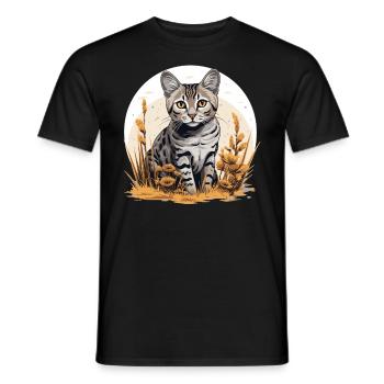 Egyptian Mau Kätzchen Katze Ägyptische Mau - Männer T-Shirt - Schwarz - Vorne - AI Model Male 178 light (178cm)
