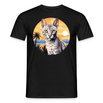 Egyptian Mau Kätzchen Katze Ägyptische Mau - Männer T-Shirt - Schwarz - Vorne - AI Model Male 178 light (178cm)