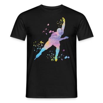 Speed skater Sportswoman Speed Skating - Men's T-Shirt - black - Front - AI Model Male 178 light (178cm)