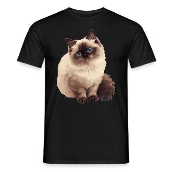 Chat de l’Himalaya Colourpoint Katze - T-shirt homme - noir - Devant - AI Model Male 178 light (178cm)