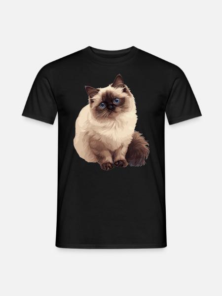 Himalayan Cat Colourpoint Katze - Men's T-Shirt - black