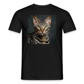 Mau égyptien Chaton Chat égyptien Mau - T-shirt homme - noir - Devant - AI Model Male 178 light (178cm)