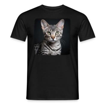Mau égyptien Chaton Chat égyptien Mau - T-shirt homme - noir - Devant - AI Model Male 178 light (178cm)