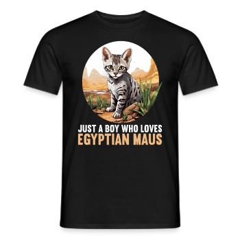 Egyptian Mau Kätzchen Katze Ägyptische Mau - Männer T-Shirt - Schwarz - Vorne - AI Model Male 178 light (178cm)