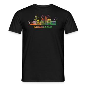 Indianapolitanische Skyline Indianapolis - Männer T-Shirt - Schwarz - Vorne - AI Model Male 178 light (178cm)