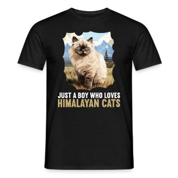 Chat de l’Himalaya Colourpoint Katze - T-shirt homme - noir - Devant - AI Model Male 178 light (178cm)