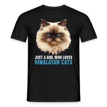 Chat de l’Himalaya Colourpoint Katze - T-shirt homme - noir - Devant - AI Model Male 178 light (178cm)