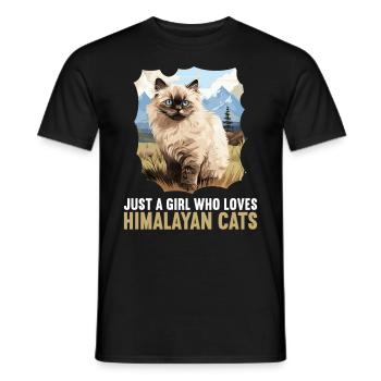 Chat de l’Himalaya Colourpoint Katze - T-shirt homme - noir - Devant - AI Model Male 178 light (178cm)