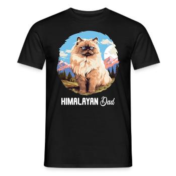 Chat de l’Himalaya Colourpoint Katze - T-shirt homme - noir - Devant - AI Model Male 178 light (178cm)