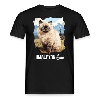 Chat de l’Himalaya Colourpoint Katze - T-shirt homme - noir - Devant - AI Model Male 178 light (178cm)