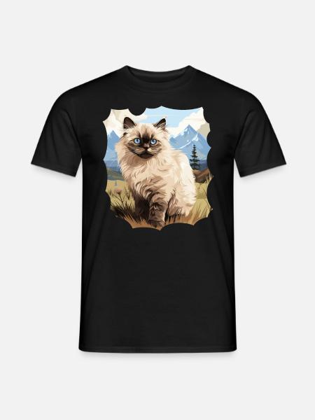 Himalayan Cat Colourpoint Katze - Men's T-Shirt - black