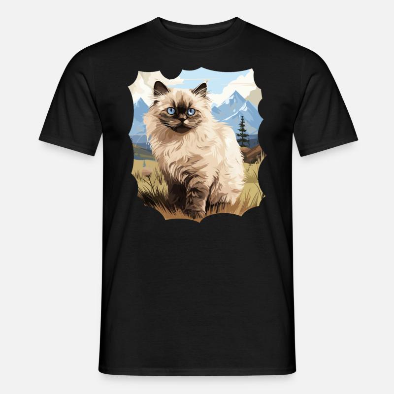 Himalayan Cat Colourpoint Katze - Men's T-shirt - black