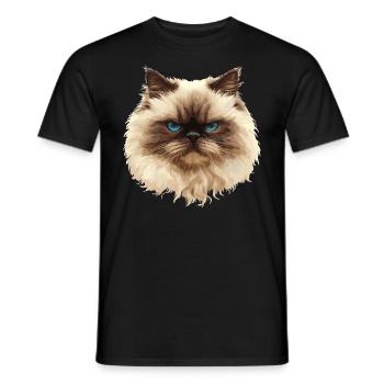 Chat de l’Himalaya Colourpoint Katze - T-shirt homme - noir - Devant - AI Model Male 178 light (178cm)