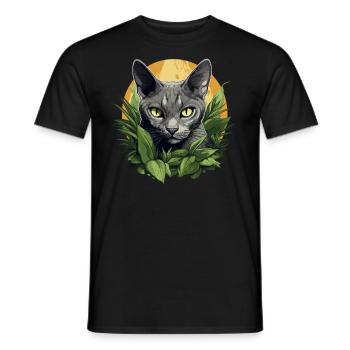 Korat Chaton Korat Chat - T-shirt homme - noir - Devant - AI Model Male 178 light (178cm)