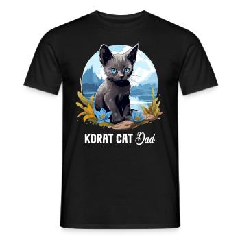 Korat Chaton Korat Chat - T-shirt homme - noir - Devant - AI Model Male 178 light (178cm)