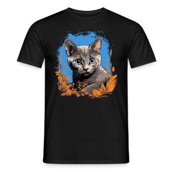 Chaton Korat Chat Korat - T-shirt homme - noir - Devant - AI Model Male 178 light (178cm)