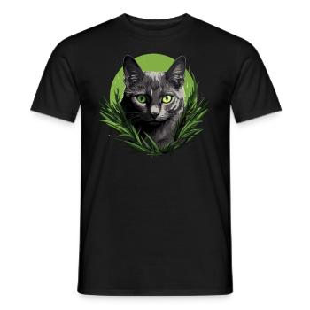 Korat Chaton Korat Chat - T-shirt homme - noir - Devant - AI Model Male 178 light (178cm)