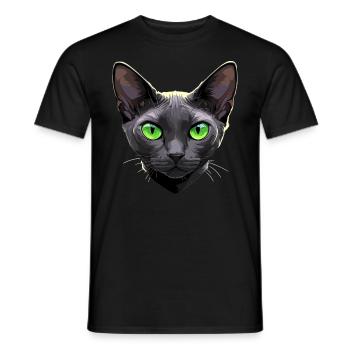 Korat Chaton Korat Chat - T-shirt homme - noir - Devant - AI Model Male 178 light (178cm)