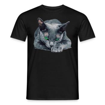 Korat Chaton Korat Chat - T-shirt homme - noir - Devant - AI Model Male 178 light (178cm)