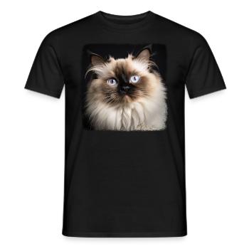 Chat de l’Himalaya Colourpoint Katze - T-shirt homme - noir - Devant - AI Model Male 178 light (178cm)
