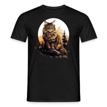 Maine Coon Kätzchen Maine Coon Katze - Männer T-Shirt - Schwarz - Vorne - AI Model Male 178 light (178cm)