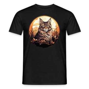 Maine Coon Kitten Maine Coon Cat - Men's T-Shirt - black - Front - AI Model Male 178 light (178cm)