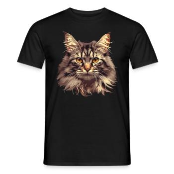 Maine Coon Kätzchen Maine Coon Katze - Männer T-Shirt - Schwarz - Vorne - AI Model Male 178 light (178cm)