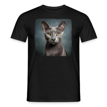 Korat Chaton Korat Chat - T-shirt homme - noir - Devant - AI Model Male 178 light (178cm)