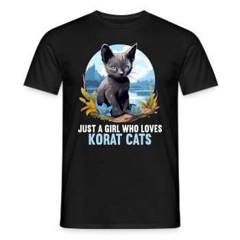 Korat Chaton Korat Chat - T-shirt homme - noir - Devant - AI Model Male 178 light (178cm)