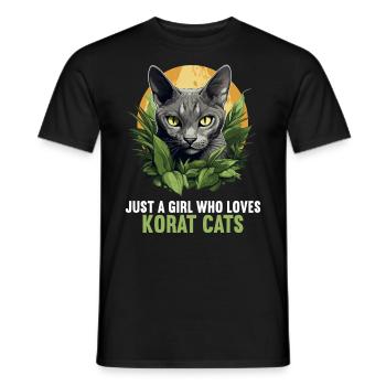 Korat Chaton Korat Chat - T-shirt homme - noir - Devant - AI Model Male 178 light (178cm)