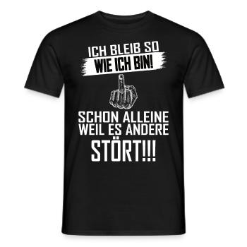 Ich bleib so wie ich bin Lustiger Spruch - Männer T-Shirt - Schwarz - Vorne - AI Model Male 178 light (178cm)