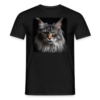 Maine Coon Kätzchen Maine Coon Katze - Männer T-Shirt - Schwarz - Vorne - AI Model Male 178 light (178cm)