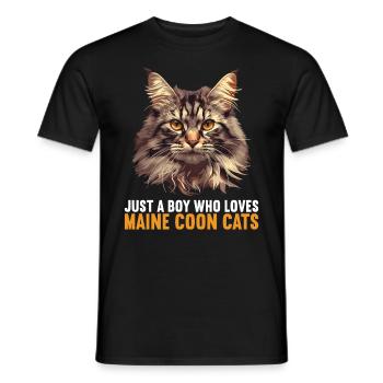 Maine Coon Kitten Maine Coon Cat - Men's T-Shirt - black - Front - AI Model Male 178 light (178cm)