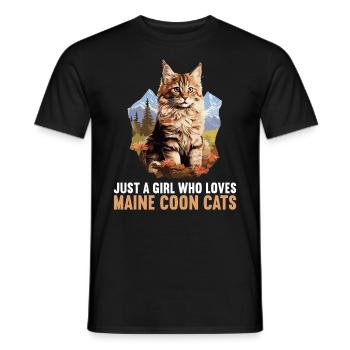 Maine Coon Kitten Maine Coon Cat - Men's T-Shirt - black - Front - AI Model Male 178 light (178cm)
