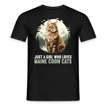 Maine Coon Kitten Maine Coon Cat - Men's T-Shirt - black - Front - AI Model Male 178 light (178cm)