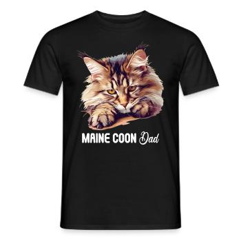 Maine Coon Kitten Maine Coon Cat - Men's T-Shirt - black - Front - AI Model Male 178 light (178cm)