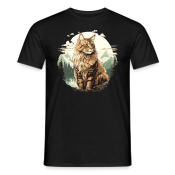 Maine Coon Kitten Maine Coon Cat - Men's T-Shirt - black - Front - AI Model Male 178 light (178cm)