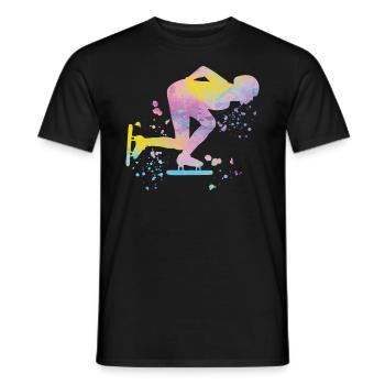 Eisschnellläufer Sportlerin Eisschnelllauf - Männer T-Shirt - Schwarz - Vorne - AI Model Male 178 light (178cm)