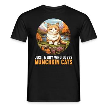 Munchkin Kätzchen Munchkin Katze - Männer T-Shirt - Schwarz - Vorne - AI Model Male 178 light (178cm)