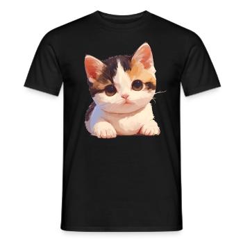 Munchkin Kätzchen Munchkin Katze - Männer T-Shirt - Schwarz - Vorne - AI Model Male 178 light (178cm)