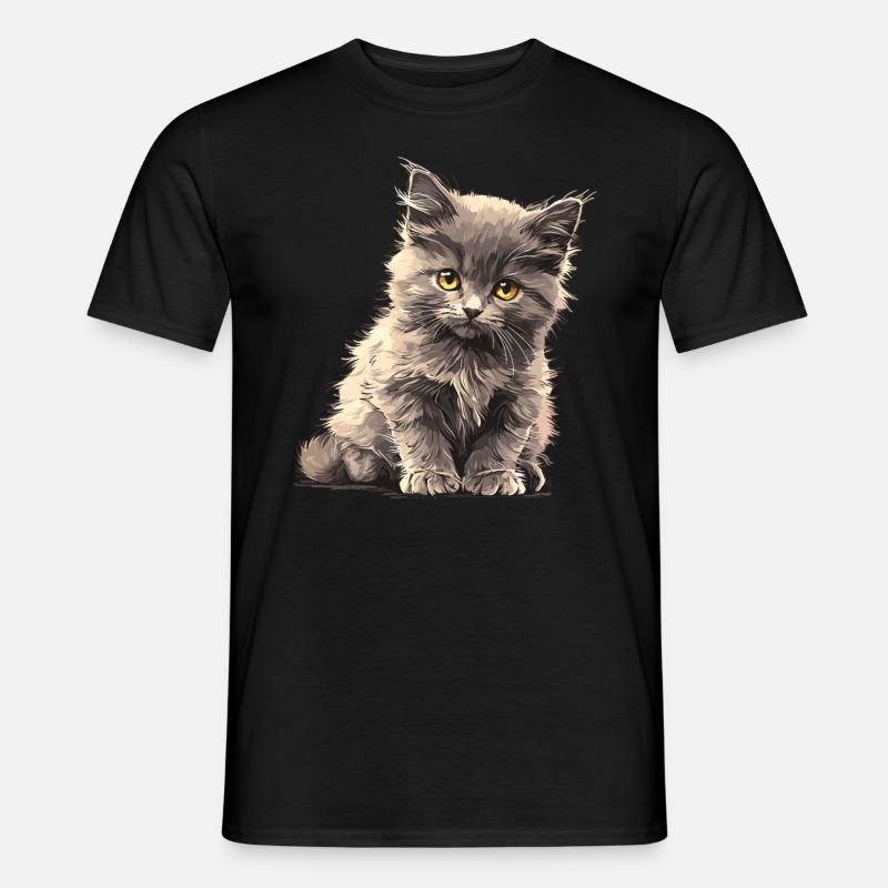 Nebelung Kätzchen Nebelung Katze - Männer T-Shirt - Schwarz