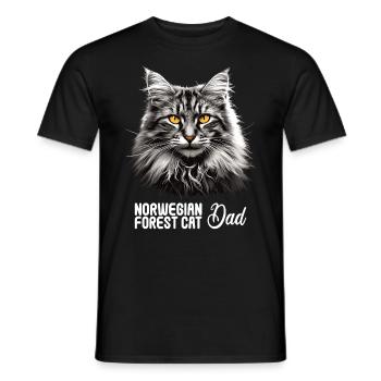 Norwegian Forest Cat Norwegische Waldkatze - Männer T-Shirt - Schwarz - Vorne - AI Model Male 178 light (178cm)