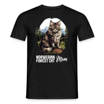 Norwegian Forest Cat Norwegische Waldkatze - Männer T-Shirt - Schwarz - Vorne - AI Model Male 178 light (178cm)